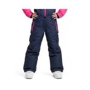 London Fog F.O.G. Dark Blue Black Snow Pants with Pink Zippers Children 10/12